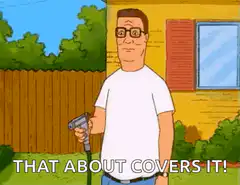 Bob Belcher sprays himself with a hose
