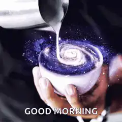 Galaxy latte art good morning