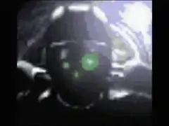Skibidi Toilet with green glowing eyes