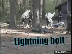 Lightning bolt text flips upside down