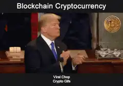 Donald Trump clapping for Blockchain Cryptocurrency