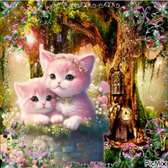 Two pink kittens in a basket