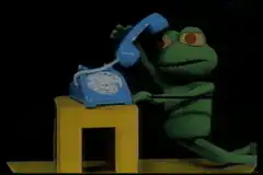 Frog answers phone and says help