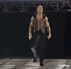 The Rock walks and looks around