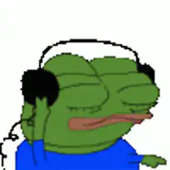 Pepe the Frog listening to music