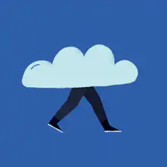 Cloud with legs walking