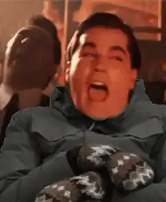 George Costanza laughing with mittens