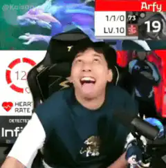 Arfy sticks tongue out laughing