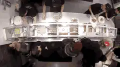Time-lapse of busy restaurant kitchen