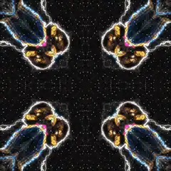 Kaleidoscope of glowing abstract shapes