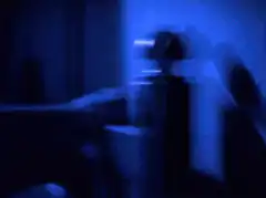 blue light bulb flickering