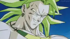 Broly smirking and laughing