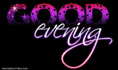 Good Evening Glitter Text