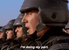 Soldier doing his part