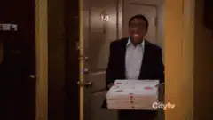 Barney enters with cake as fire erupts