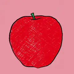 Mouth eating a red apple