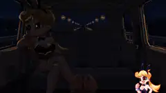 Bunny girl in van pixel art