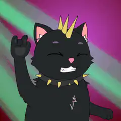 punk cat rock on