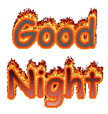 Good Night flaming text