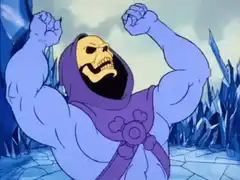 Skeletor flexing muscles