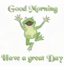 Good Morning Have a Great Day Frog