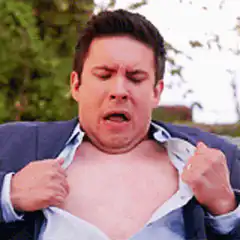 Man rips shirt to reveal heart