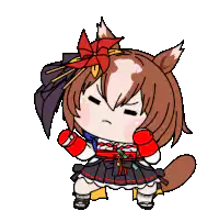 chibi horse girl angry