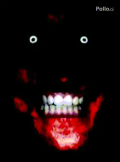 Scary red face with glowing eyes