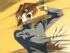 Anime character screaming in shock