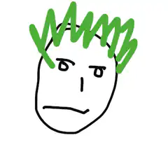 green hair face changes expression