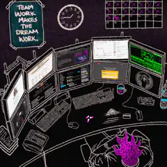 Teamwork Makes the Dream Work Desk Setup