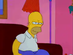 Homer Simpson falling asleep on couch