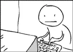 Stickman typing and getting sliced