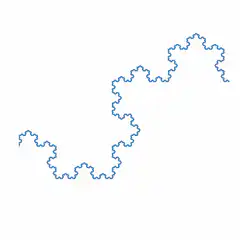 Rotating blue Koch curve fractal