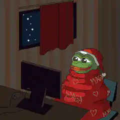 Pepe in Santa Hat and Blanket