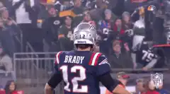 Tom Brady celebrating on the field