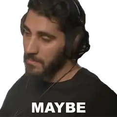 Man with headphones saying maybe