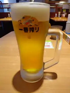 Asahi Super Dry beer mug with logo