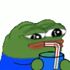 Pepe the Frog drinking and crying