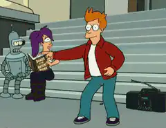 Fry dancing to music