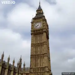 Hand pointing at Big Ben clock