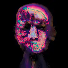 psychedelic color shifting face
