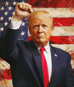 Donald Trump fist pump American flag