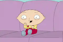 Stewie Griffin sitting on couch
