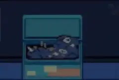 pixel art character rises from trash