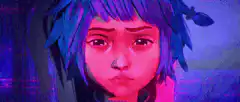 Jinx glitching face close-up