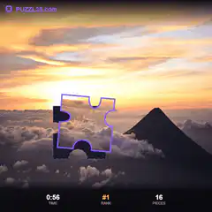 Jigsaw puzzle piece over sunset
