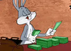 Bugs Bunny counting money