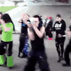 Evan Rachel Wood and band dancing