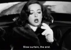 Woman in car says slow curtain the end